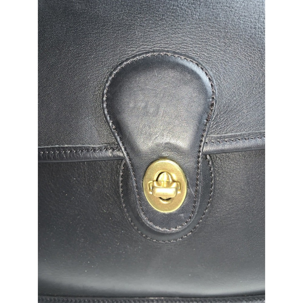 Coach Willis Bag 9927 Vintage Black Leather Crossbody Dowel Top Handle Purse - Picture 9 of 15